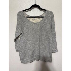 Express top Gray Woven Look With Ivory Lace Back Womans L